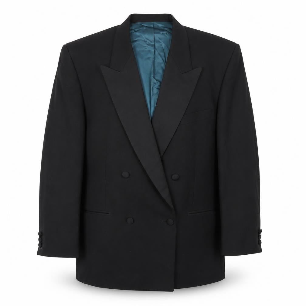 Marks and Spencer Mens Black Polyester Tuxedo Blazer Size 44 Regular