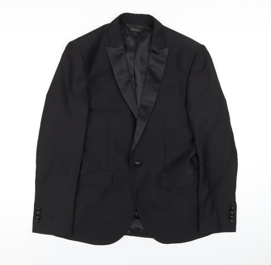 Blackberrys Mens Black Polyester Jacket Blazer Size 38 Regular