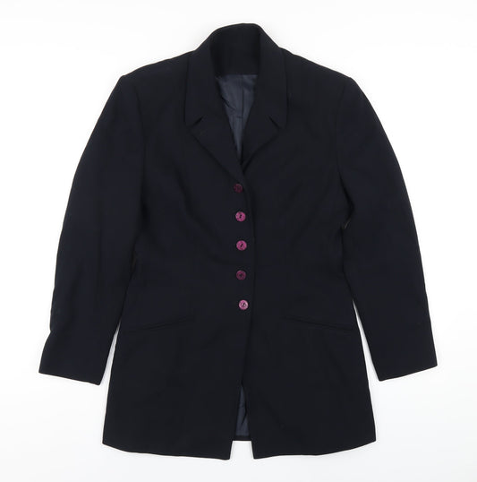 Richards Womens Blue Polyester Jacket Blazer Size 8