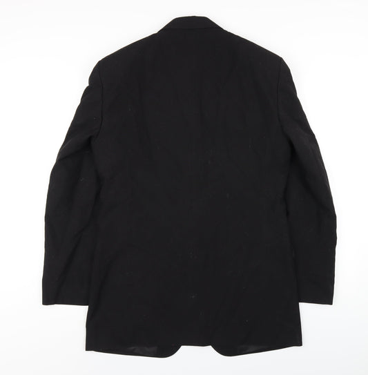 Marks and Spencer Mens Black Polyester Jacket Blazer Size 38 Regular
