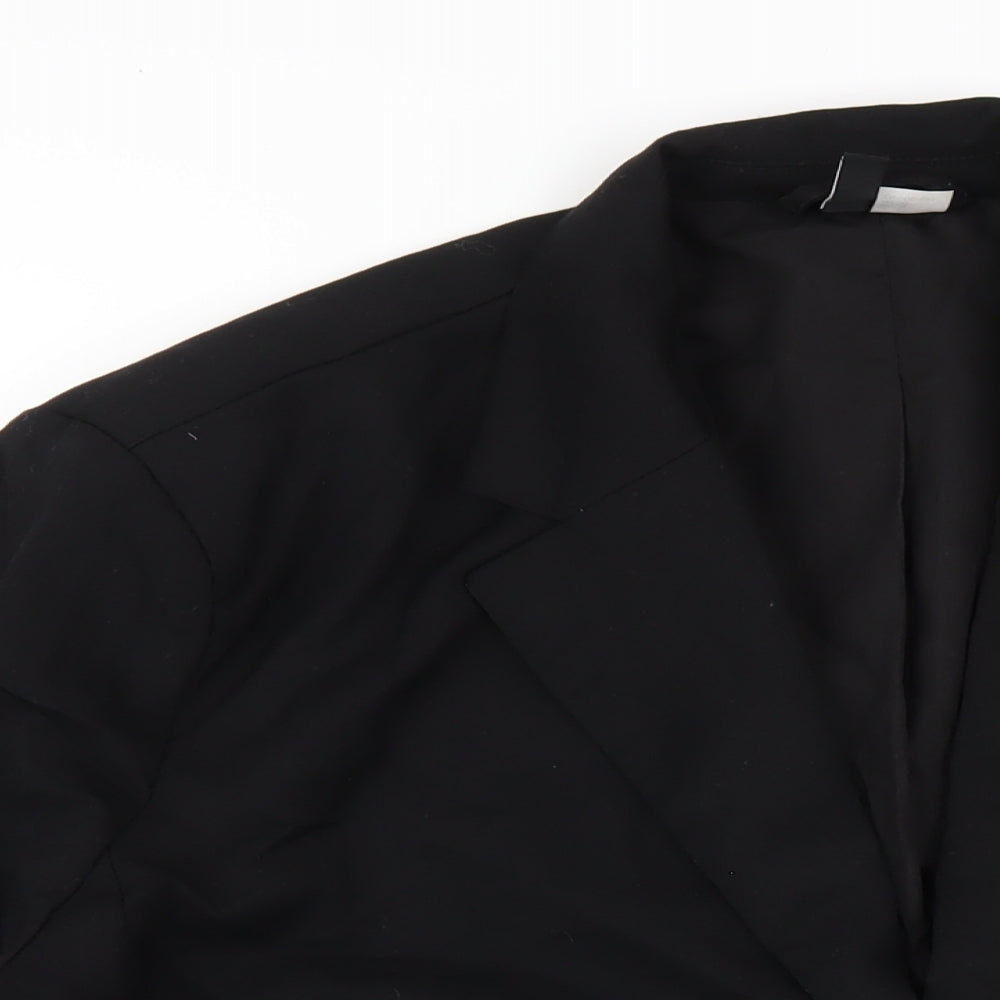 H&M Womens Black Polyester Jacket Blazer Size L