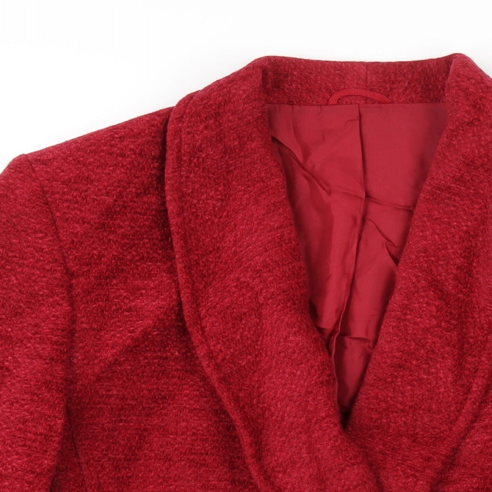 St Michael Womens Red Pea Coat Coat Size 14 Button