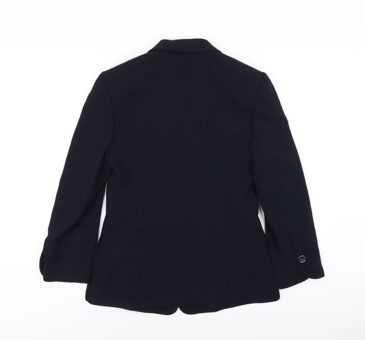 SHE Womens Blue Jacket Blazer Size 10 Button