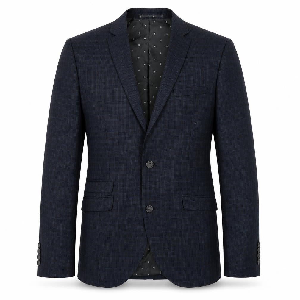 NEXT Mens Blue Plaid Polyester Jacket Blazer Size 38 Regular