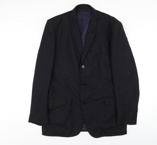 Burton Mens Blue Wool Jacket Blazer Size 40 Regular