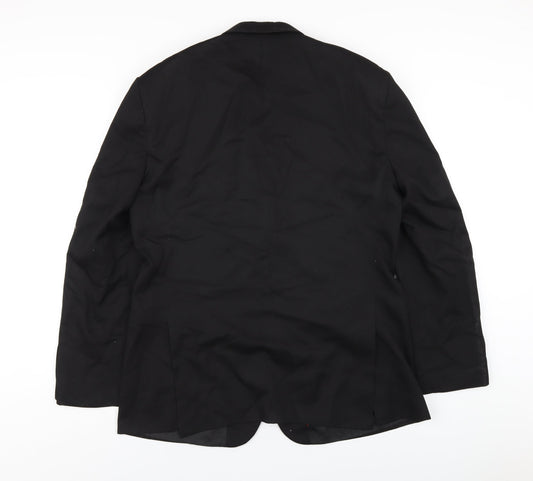 Peter England Mens Black Polyester Jacket Blazer Size 40 Regular