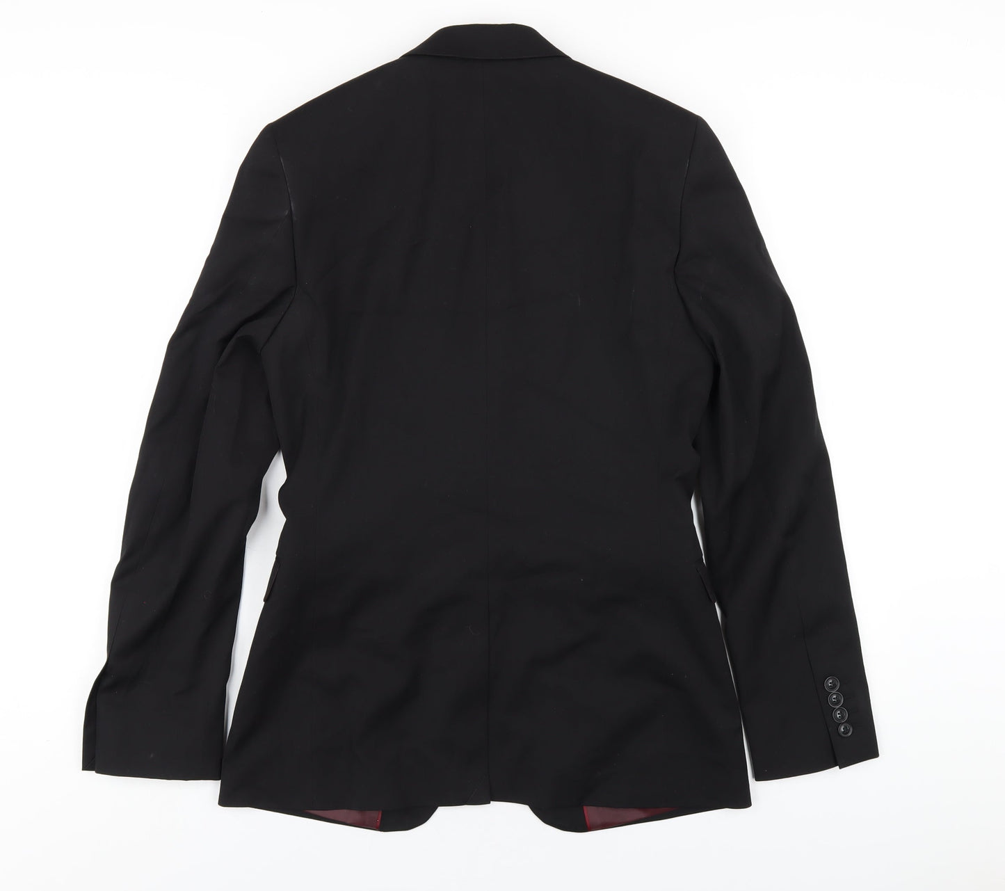 Topman Mens Black Polyester Jacket Blazer Size 36 Regular