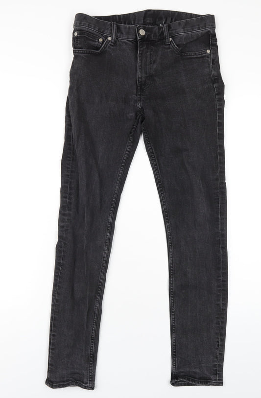 Weekday Womens Black Cotton Skinny Jeans Size 28 L30 in Regular Zip