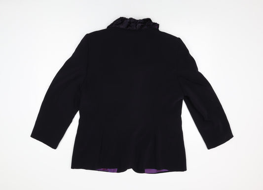 Libra Womens Black Jacket Blazer Size 16 Button