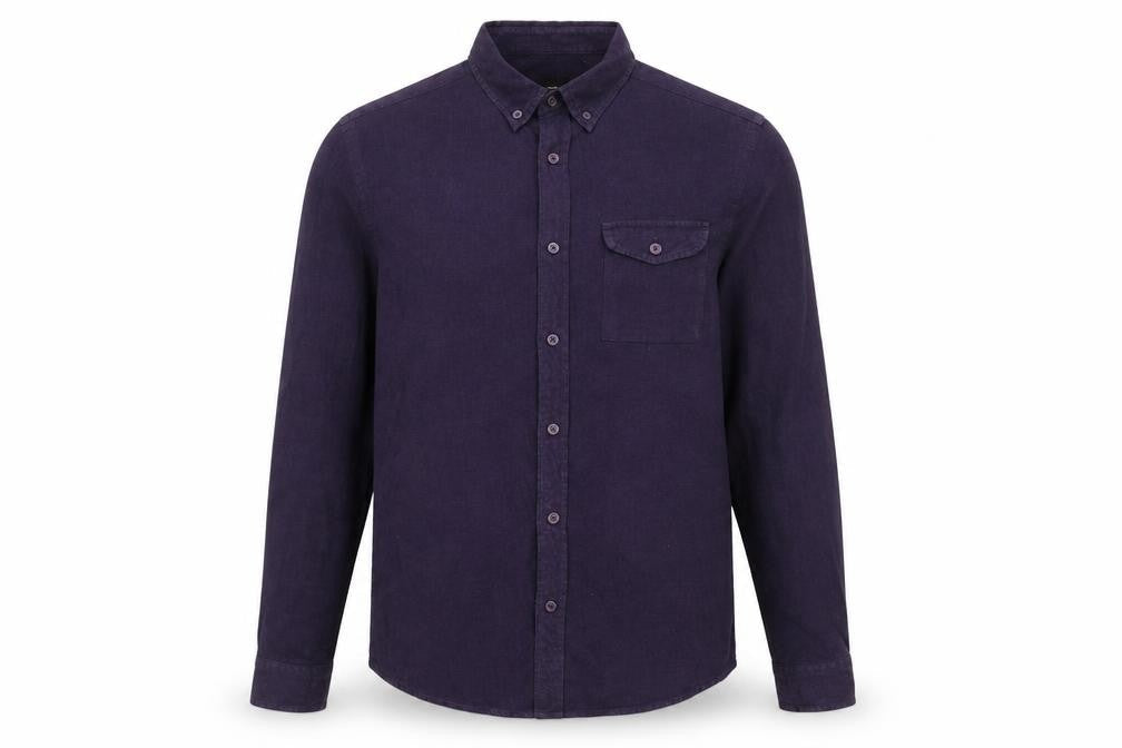 ASOS Mens Purple Cotton Button-Up Size S Collared Button