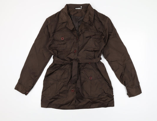 Miss Selfridge Womens Brown Overcoat Coat Size 10 Button