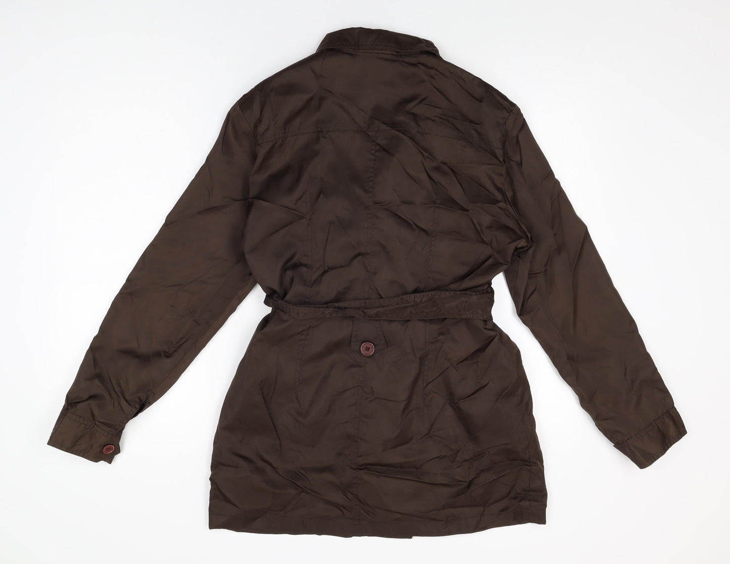 Miss Selfridge Womens Brown Overcoat Coat Size 10 Button