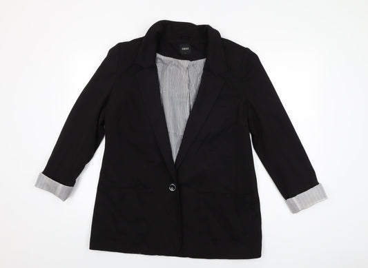 Oasis Womens Black Jacket Blazer Size L Button