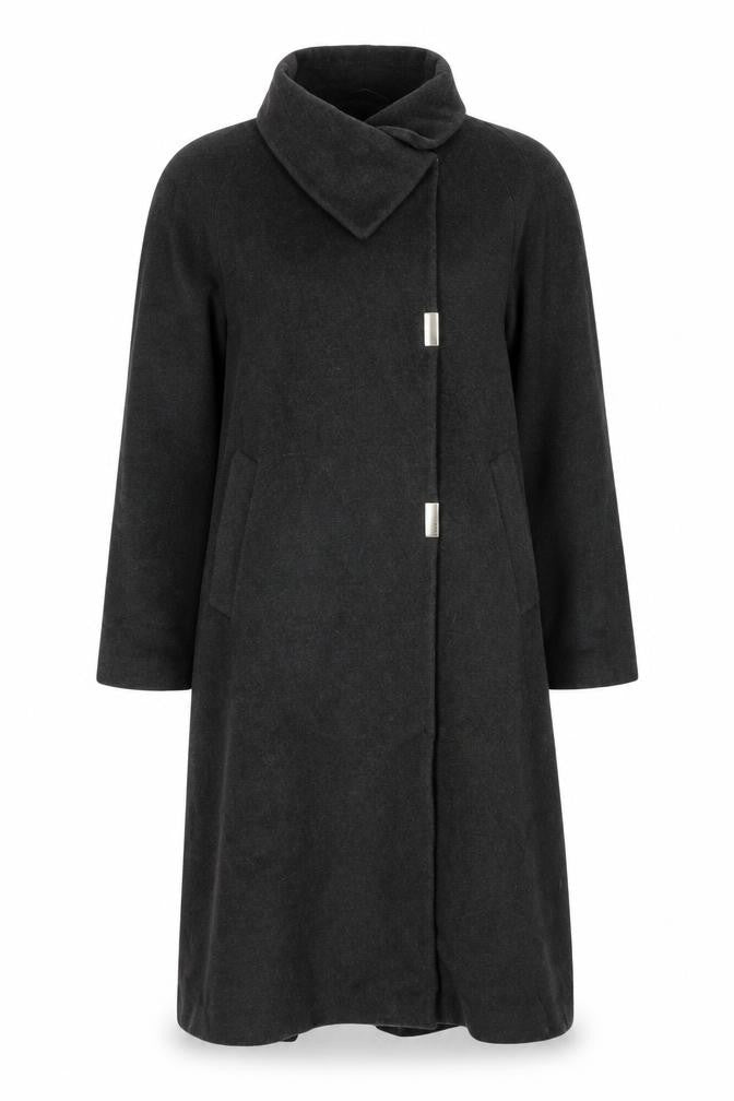 Classics Womens Grey Overcoat Coat Size 14 Snap