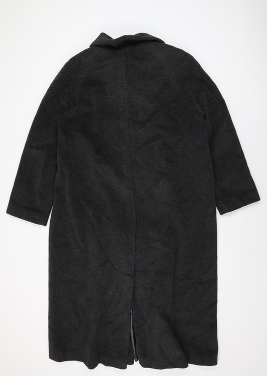 Classic Womens Grey Overcoat Coat Size 14 Snap