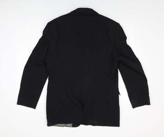 Marks and Spencer Mens Black Polyester Jacket Suit Jacket Size 40 Regular