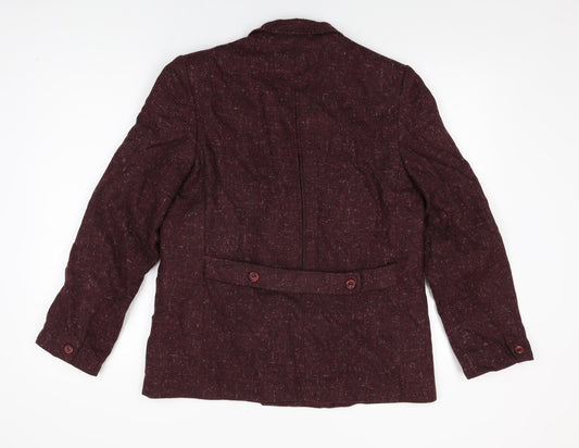 Compliments Womens Red Jacket Blazer Size 14 Button