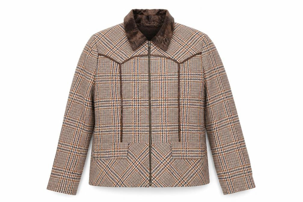 Mable Womens Brown Geometric Jacket Coat Size 16 Zip