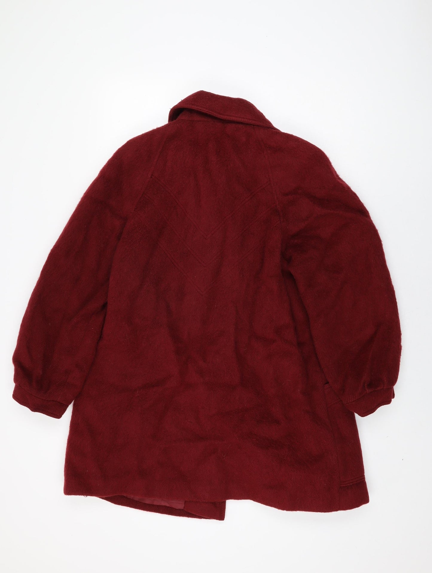 St Michael Womens Red Overcoat Coat Size 18 Button