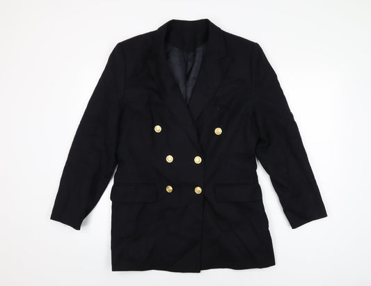 Richards Womens Blue Wool Jacket Suit Jacket Size 14