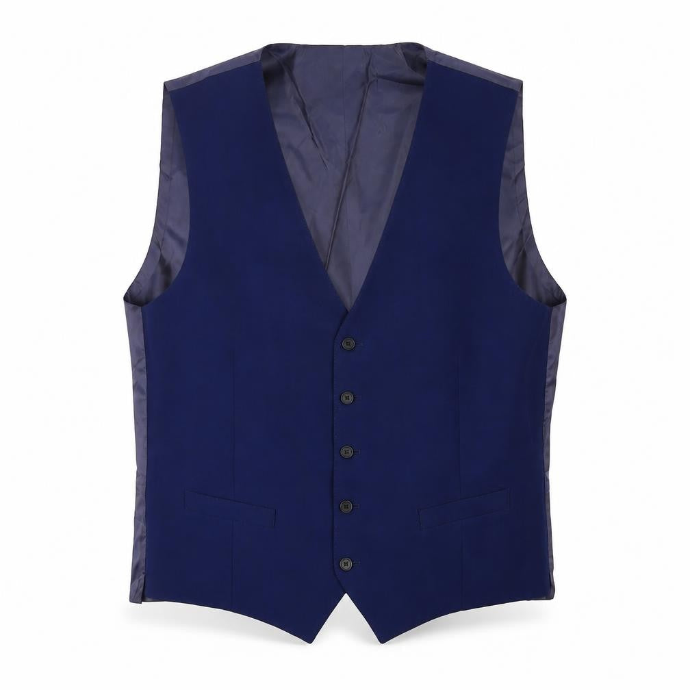 Marks and Spencer Mens Blue Wool Jacket Suit Waistcoat Size 44 Regular