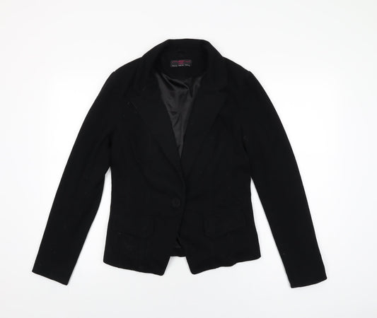 New Look Womens Black Jacket Blazer Size 12 Button