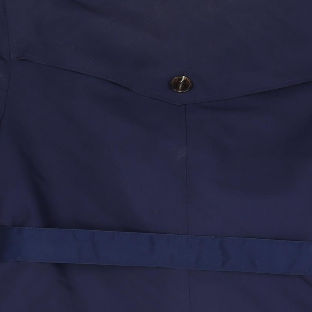 Marks and Spencer Womens Blue Trench Coat Coat Size 10 Button