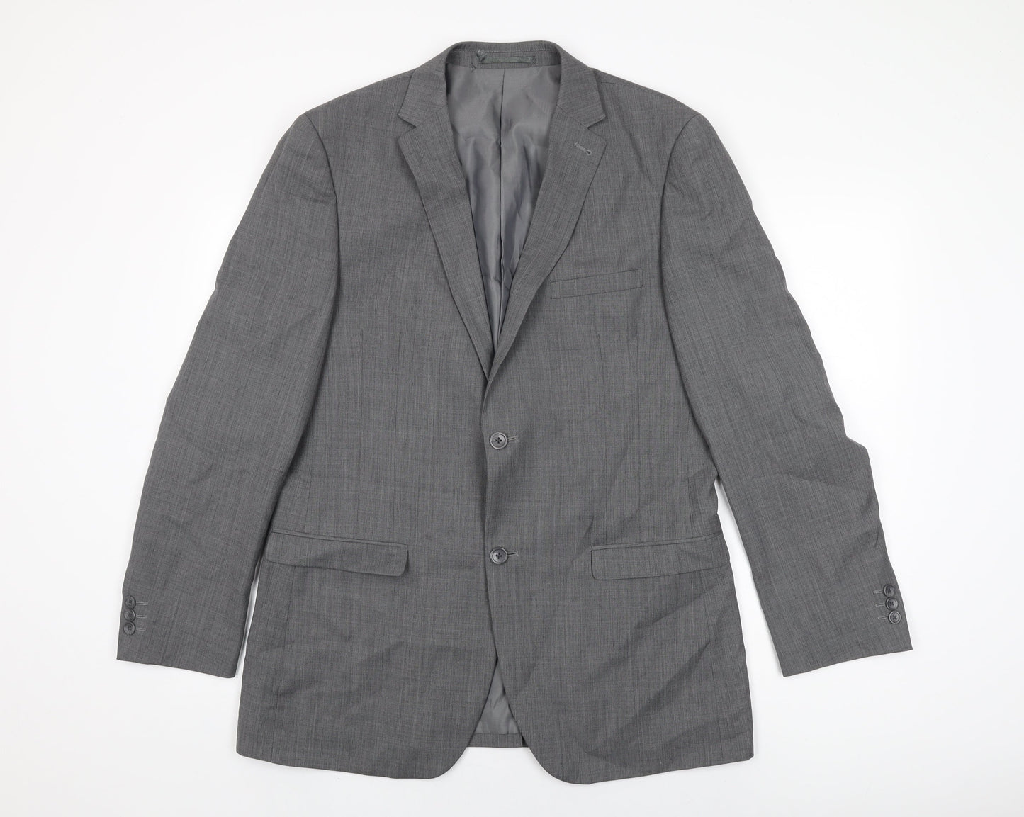 NEXT Mens Grey Polyester Jacket Suit Jacket Size 40 Regular