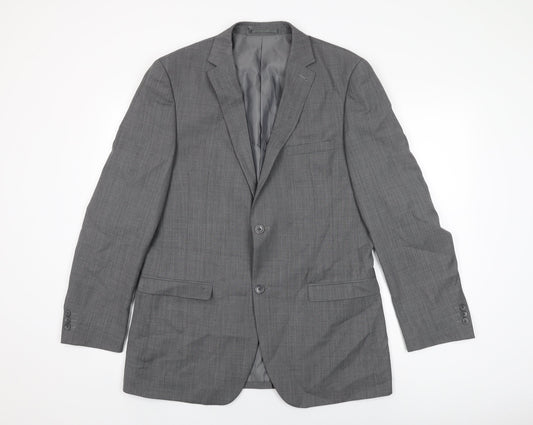 NEXT Mens Grey Polyester Jacket Suit Jacket Size 40 Regular