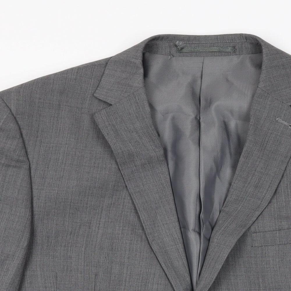 NEXT Mens Grey Polyester Jacket Suit Jacket Size 40 Regular