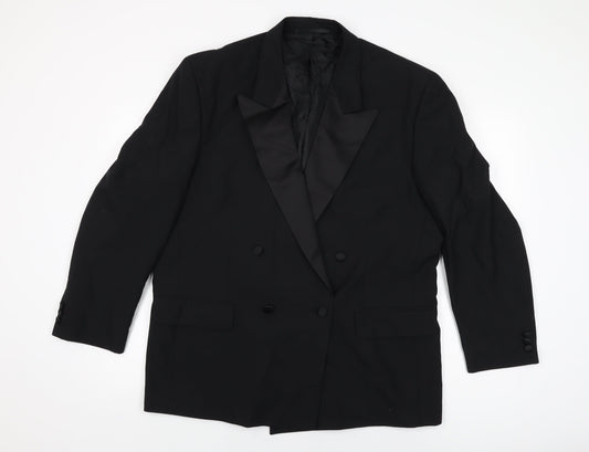 Mr Harry Mens Black Polyester Jacket Suit Jacket Size 48 Regular