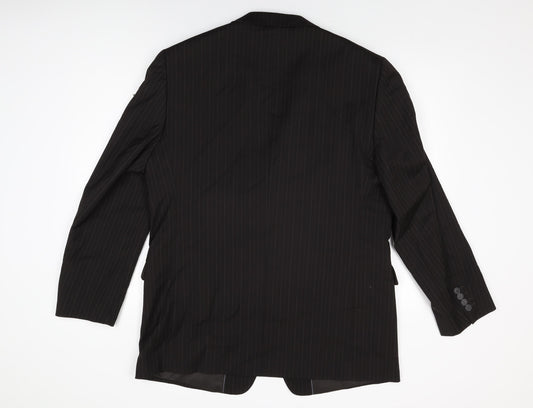 Taylor & Wright Mens Brown Striped Polyester Jacket Suit Jacket Size 44 Regular