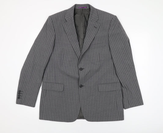 Taylor & Wright Mens Grey Striped Wool Jacket Suit Jacket Size 40 Regular