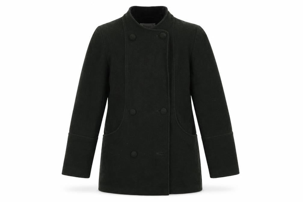 EWM Womens Green Overcoat Coat Size 12 Button