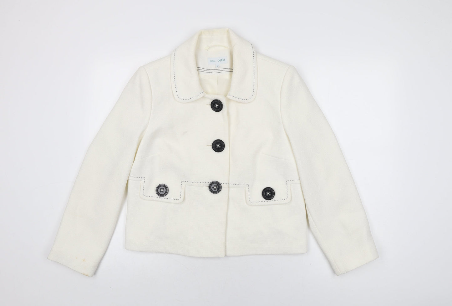 Marks and Spencer Womens Ivory Jacket Size 14 Button