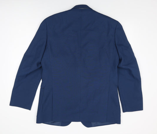 Gurteen Mens Blue Polyester Jacket Suit Jacket Size 40 Regular