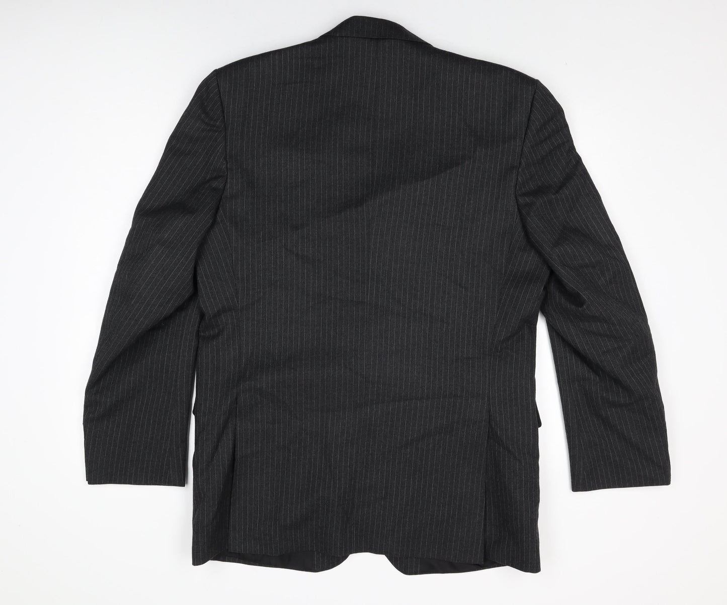 Debenhams Mens Black Striped Wool Jacket Suit Jacket Size 42 Regular
