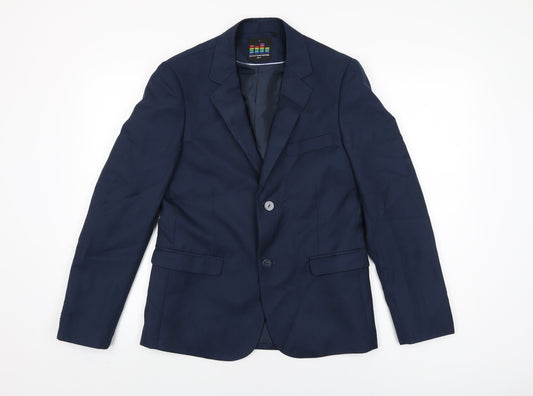 Outfitters Nation Mens Blue Polyester Jacket Suit Jacket Size S Regular