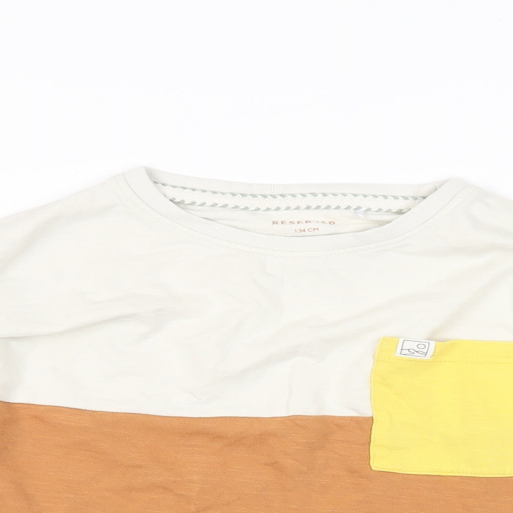 RESERVED Boys Multicoloured Colourblock Cotton Pullover T-Shirt Size 9 Years Crew Neck Pullover