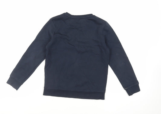 GOODMOVE Boys Blue Cotton Pullover Sweatshirt Size 9-10 Years Pullover