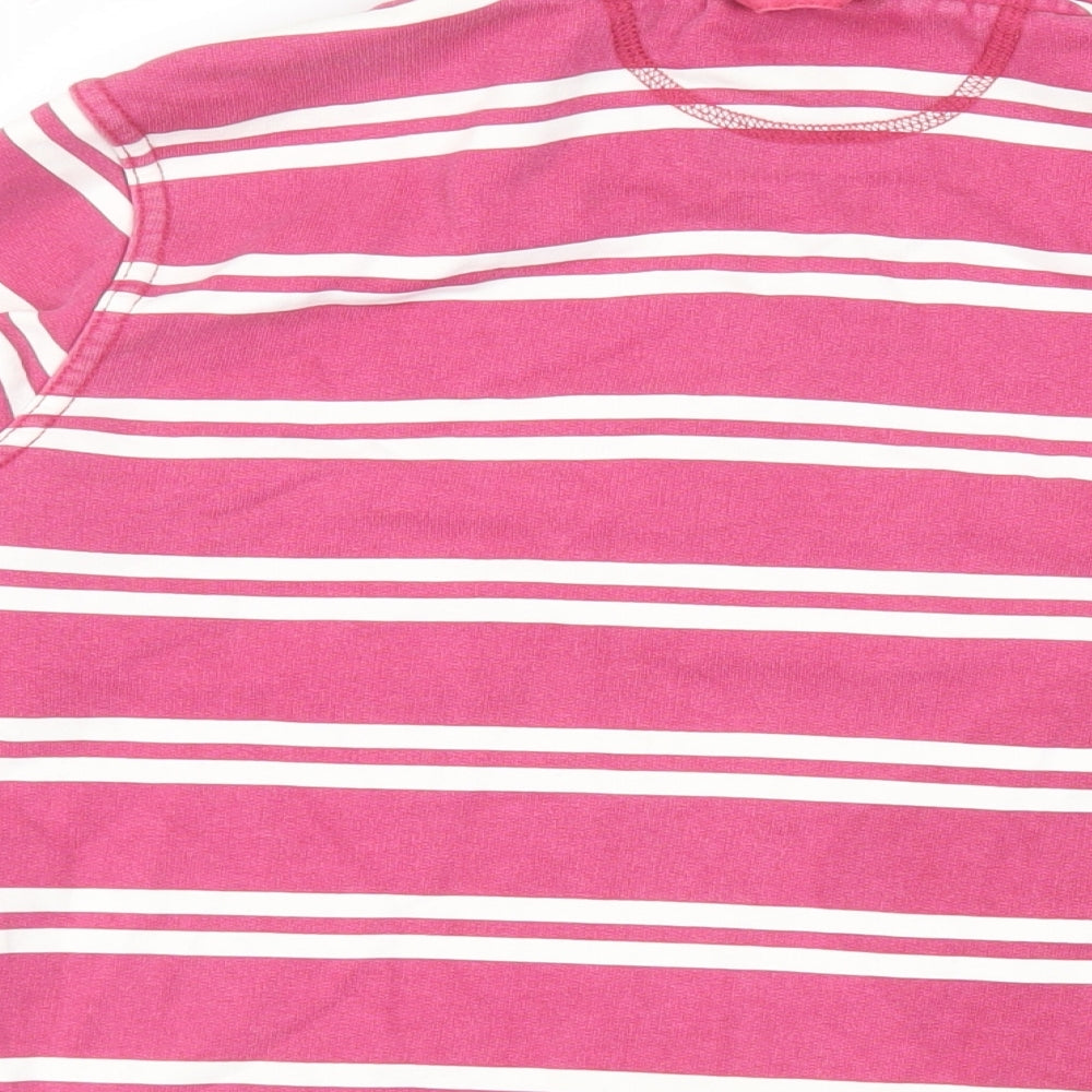 Seasalt Cornwall Womens Pink Striped Cotton Pullover Sweatshirt Size 8 Zip