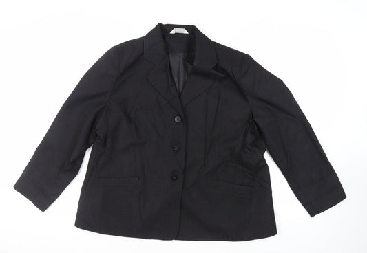 Special Collection Womens Black Jacket Blazer Size 24 Button