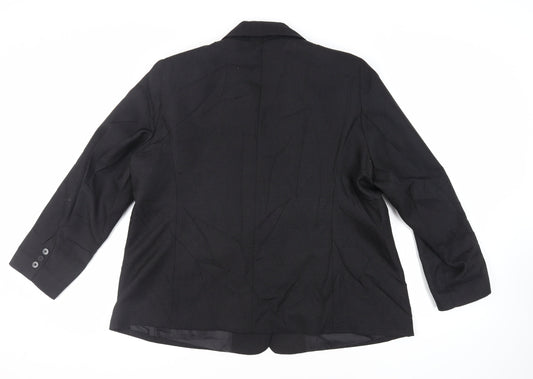 Special Collection Womens Black Jacket Blazer Size 24 Button