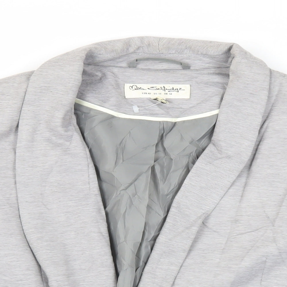 Miss Selfridge Womens Grey Jacket Blazer Size 14 - Open