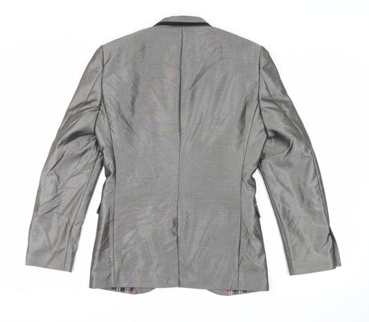 NEXT Mens Grey Polyester Jacket Suit Jacket Size 36 Regular