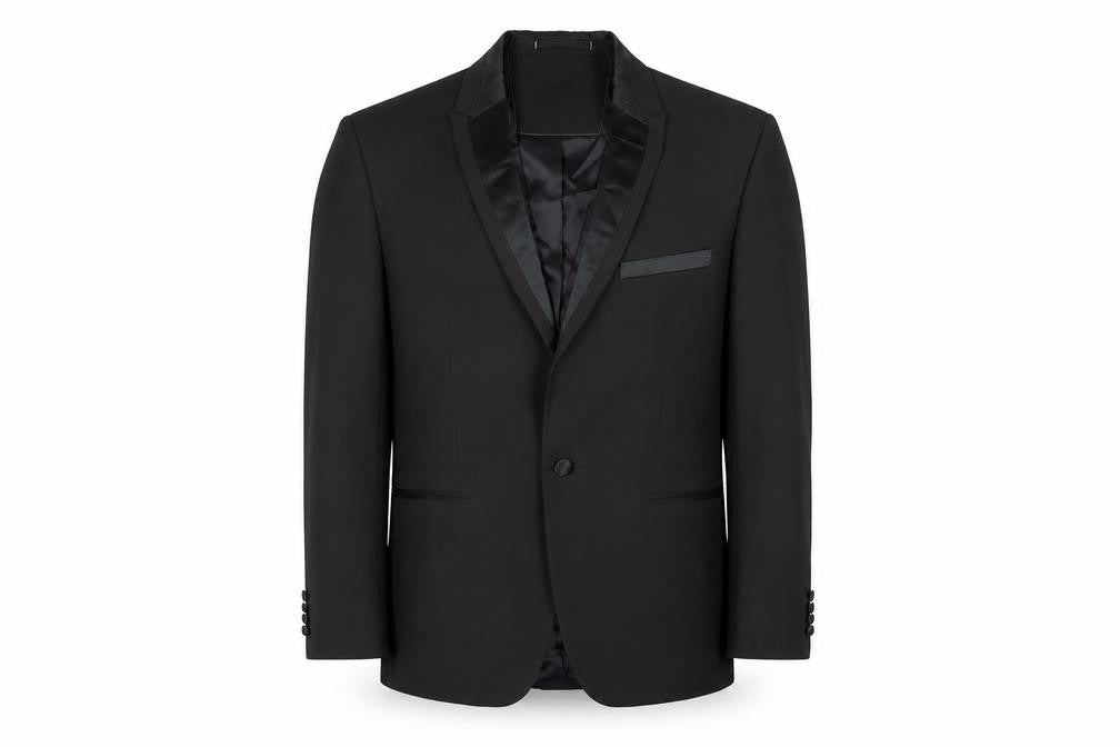 Marks and Spencer Mens Black Polyester Tuxedo Suit Jacket Size 40 Regular