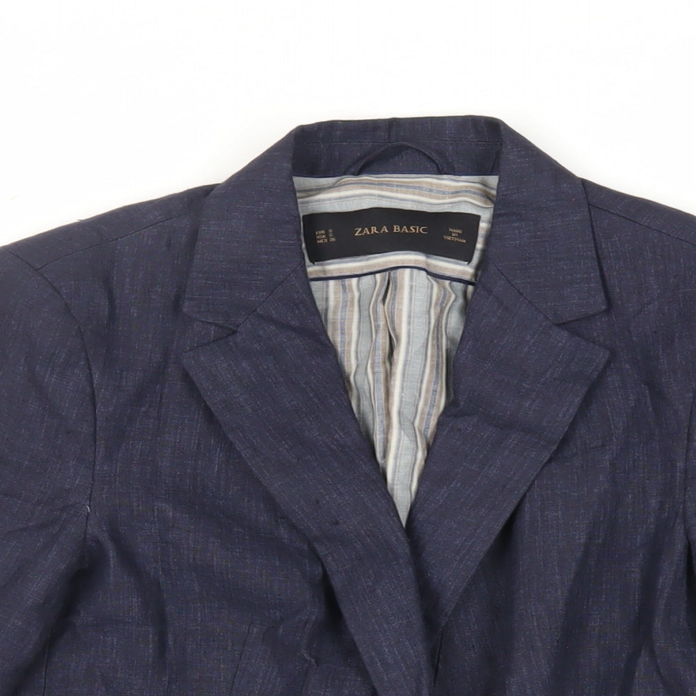 Zara Womens Blue Jacket Blazer Size S Button