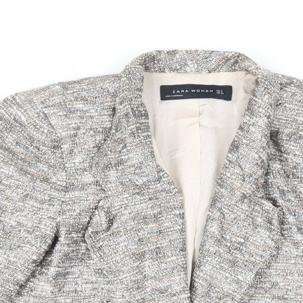 Zara Womens Grey Jacket Blazer Size S - Open