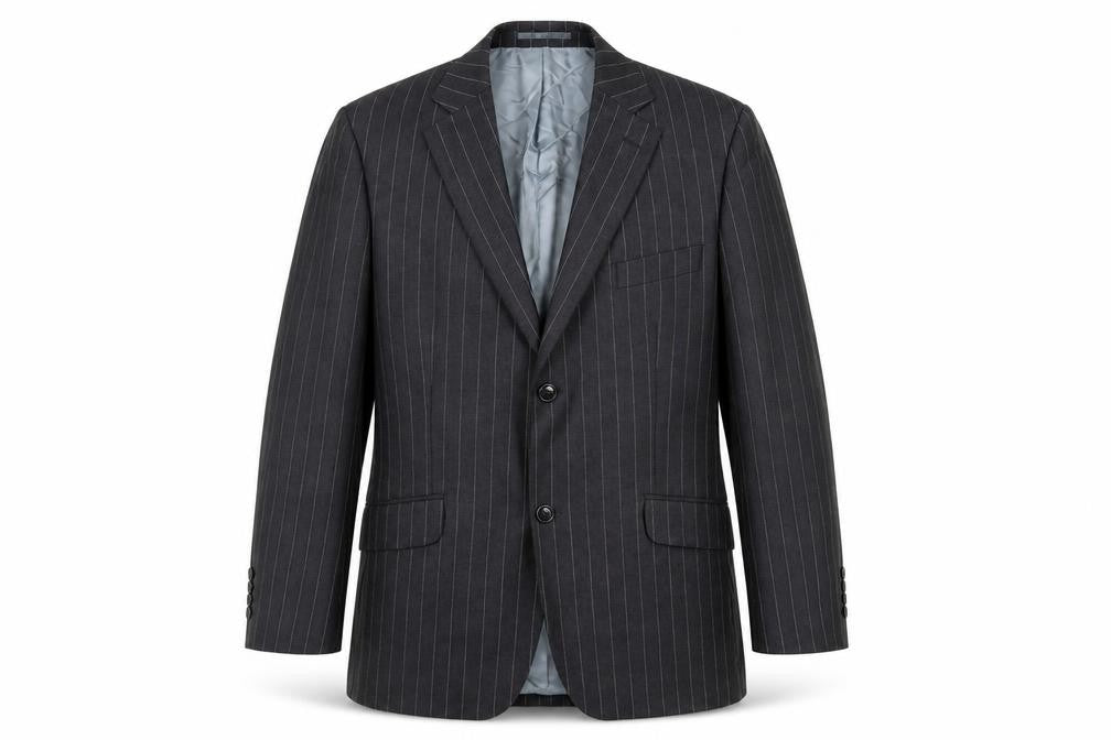 Alfred Brown Mens Black Striped Wool Jacket Suit Jacket Size 40 Regular