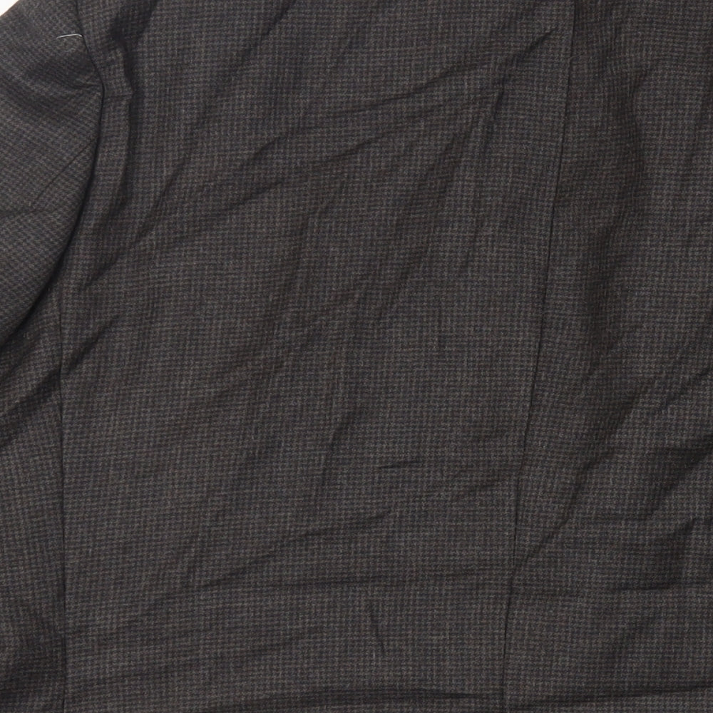 Marks and Spencer Mens Brown Geometric Wool Jacket Suit Jacket Size 44 Regular